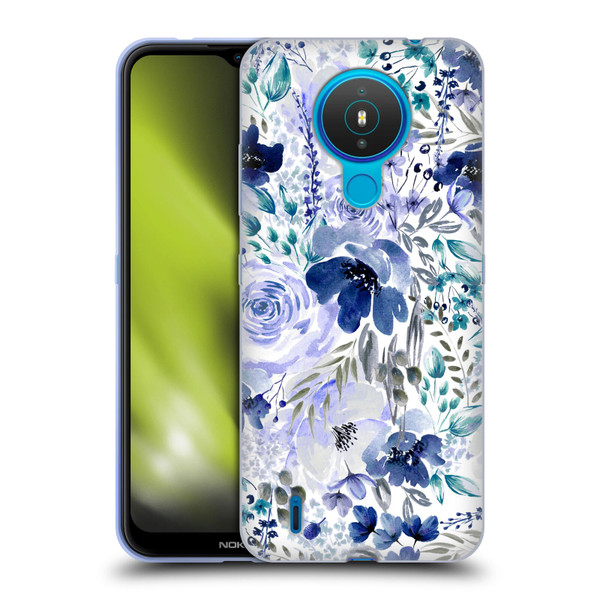 Anis Illustration Bloomers Indigo Soft Gel Case for Nokia 1.4