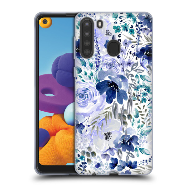 Anis Illustration Bloomers Indigo Soft Gel Case for Samsung Galaxy A21 (2020)