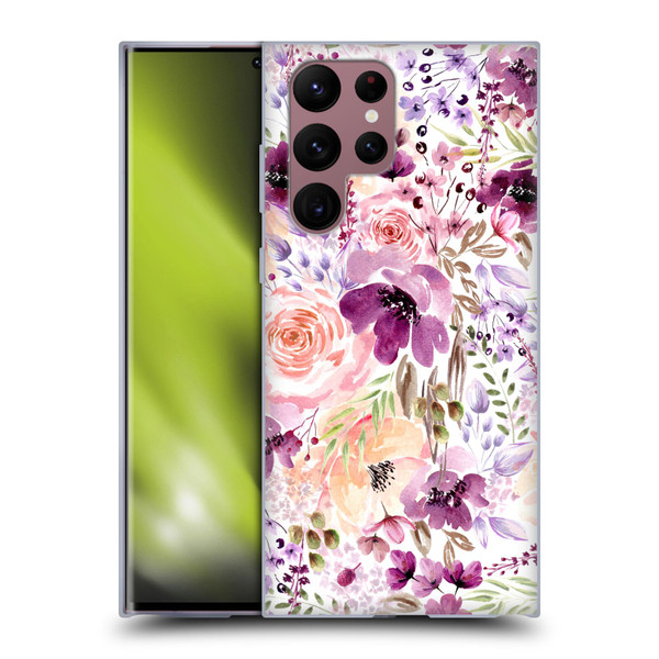 Anis Illustration Flower Pattern 3 Floral Chaos Soft Gel Case for Samsung Galaxy S22 Ultra 5G