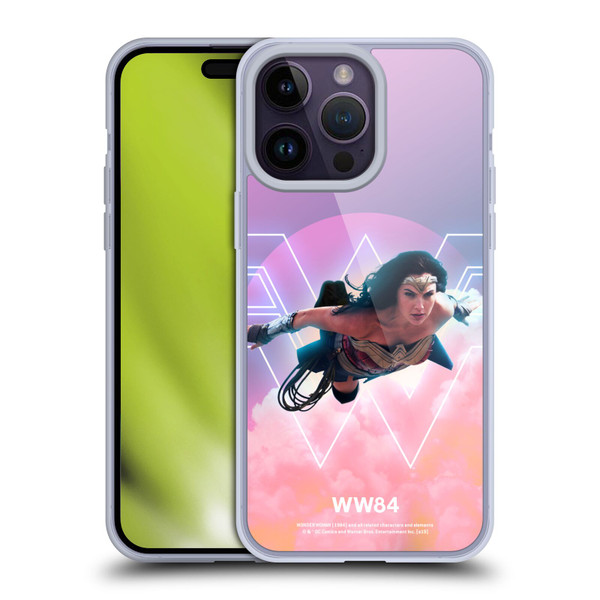 Wonder Woman 1984 80's Graphics Flying Soft Gel Case for Apple iPhone 14 Pro Max
