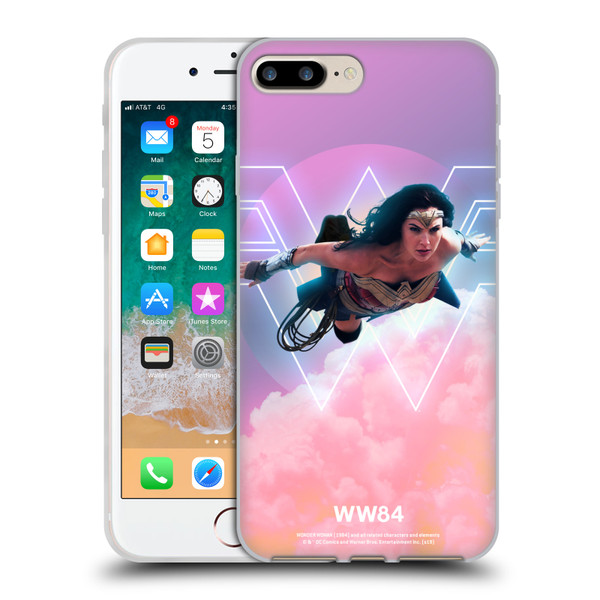 Wonder Woman 1984 80's Graphics Flying Soft Gel Case for Apple iPhone 7 Plus / iPhone 8 Plus