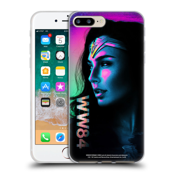 Wonder Woman 1984 80's Graphics Glitch Soft Gel Case for Apple iPhone 7 Plus / iPhone 8 Plus