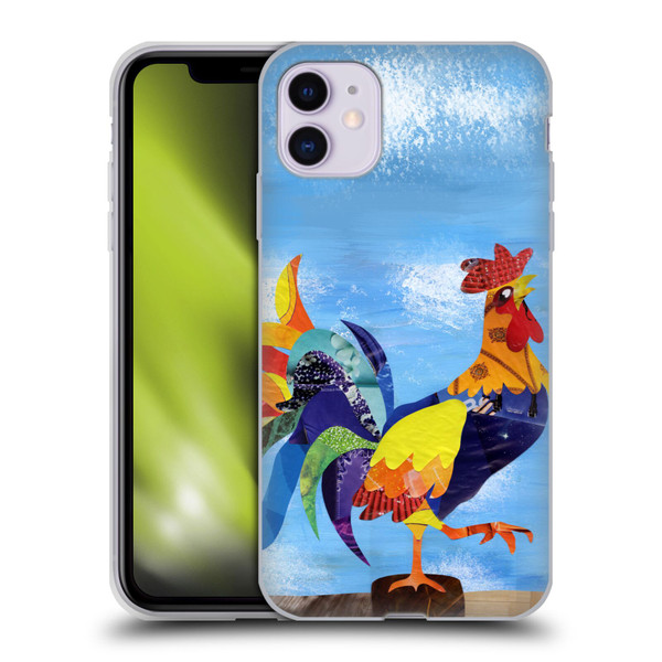 Artpoptart Animals Colorful Rooster Soft Gel Case for Apple iPhone 11
