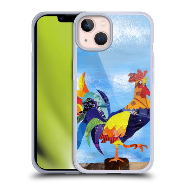Artpoptart Animals Colorful Rooster Soft Gel Case for Apple iPhone 13