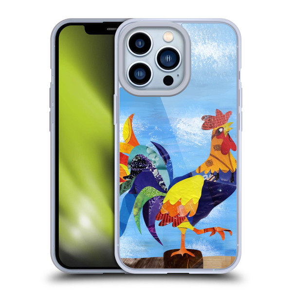 Artpoptart Animals Colorful Rooster Soft Gel Case for Apple iPhone 13 Pro