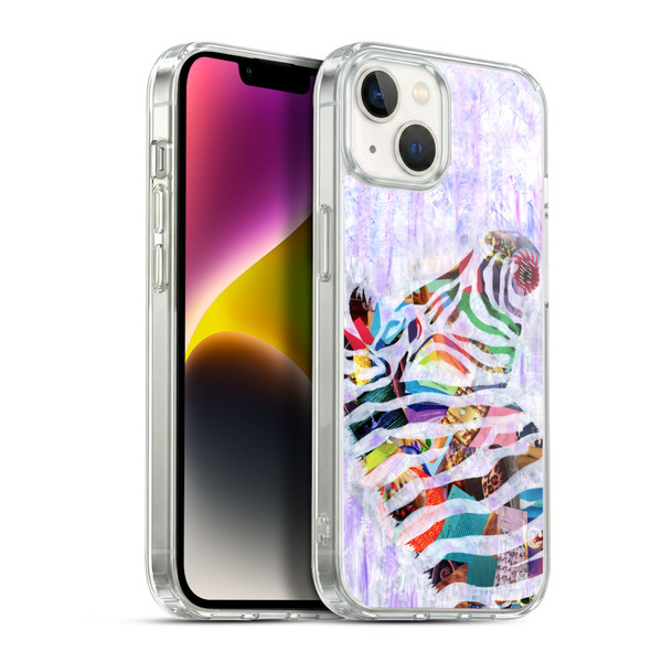 Artpoptart Animals Purple Zebra Soft Gel Case for Apple iPhone 14 Plus & MagSafe