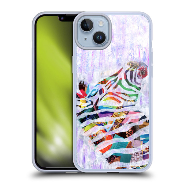Artpoptart Animals Purple Zebra Soft Gel Case for Apple iPhone 14 Plus