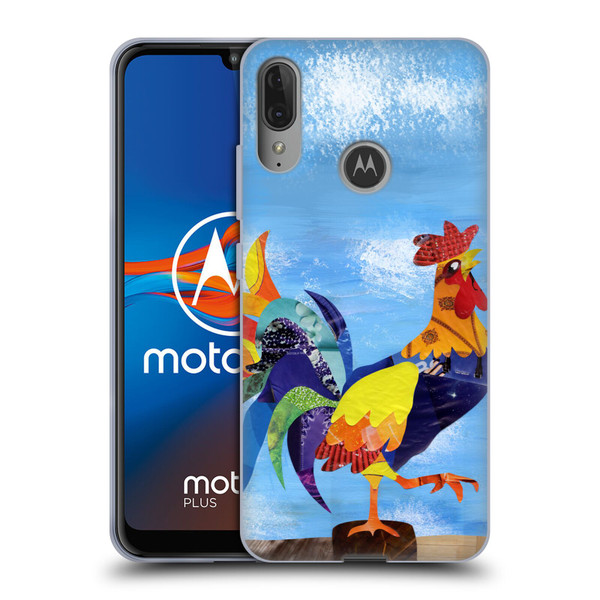 Artpoptart Animals Colorful Rooster Soft Gel Case for Motorola Moto E6 Plus