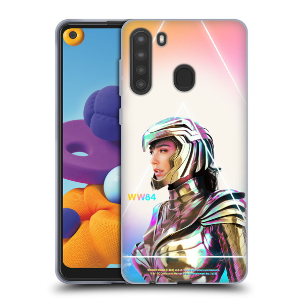 Wonder Woman 1984 80's Graphics Golden Armour 3 Soft Gel Case for Samsung Galaxy A21 (2020)