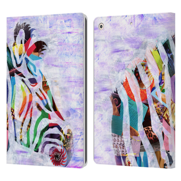 Artpoptart Animals Purple Zebra Leather Book Wallet Case Cover For Apple iPad 10.2 2019/2020/2021