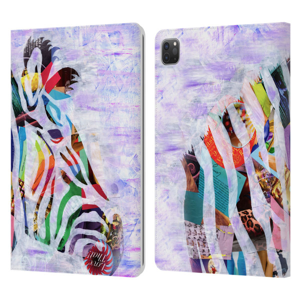 Artpoptart Animals Purple Zebra Leather Book Wallet Case Cover For Apple iPad Pro 11 2020 / 2021 / 2022