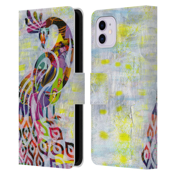 Artpoptart Animals Peacock Leather Book Wallet Case Cover For Apple iPhone 11