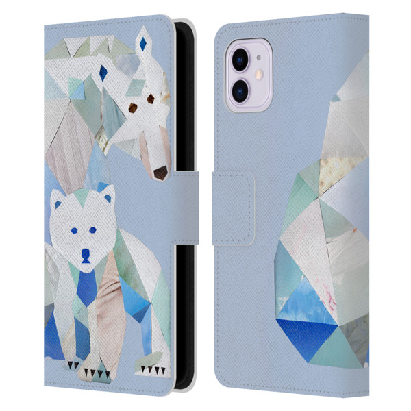 Artpoptart Animals Polar Bears Leather Book Wallet Case Cover For Apple iPhone 11