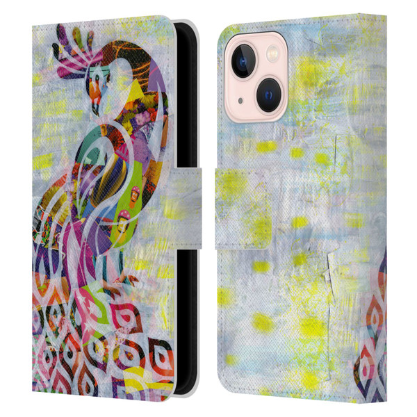 Artpoptart Animals Peacock Leather Book Wallet Case Cover For Apple iPhone 13 Mini
