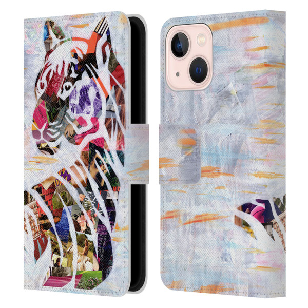 Artpoptart Animals Tiger Leather Book Wallet Case Cover For Apple iPhone 13 Mini