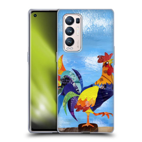 Artpoptart Animals Colorful Rooster Soft Gel Case for OPPO Find X3 Neo / Reno5 Pro+ 5G