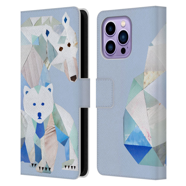 Artpoptart Animals Polar Bears Leather Book Wallet Case Cover For Apple iPhone 14 Pro Max