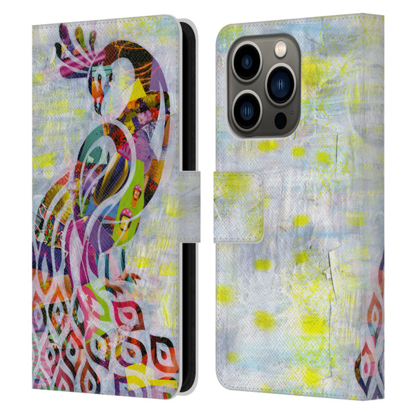 Artpoptart Animals Peacock Leather Book Wallet Case Cover For Apple iPhone 14 Pro