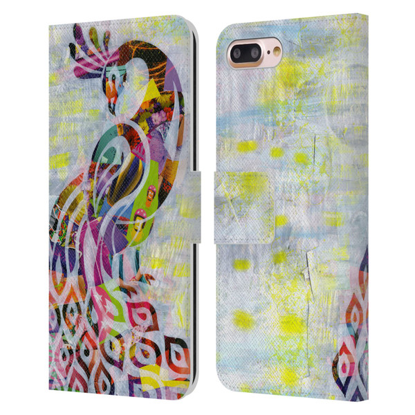 Artpoptart Animals Peacock Leather Book Wallet Case Cover For Apple iPhone 7 Plus / iPhone 8 Plus