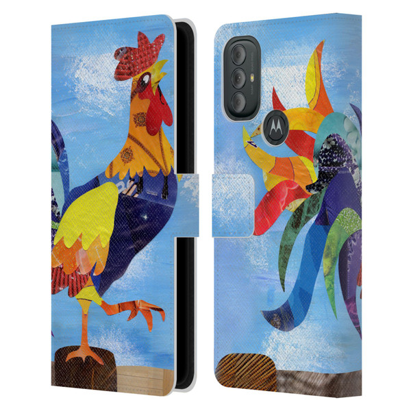 Artpoptart Animals Colorful Rooster Leather Book Wallet Case Cover For Motorola Moto G10 / Moto G20 / Moto G30