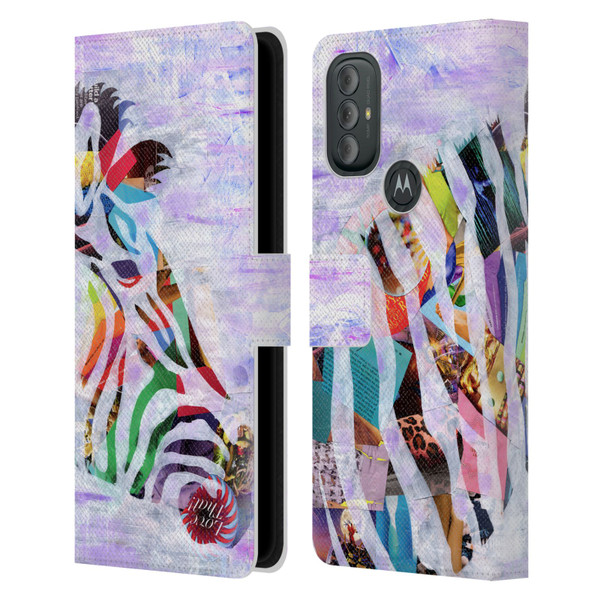 Artpoptart Animals Purple Zebra Leather Book Wallet Case Cover For Motorola Moto G10 / Moto G20 / Moto G30