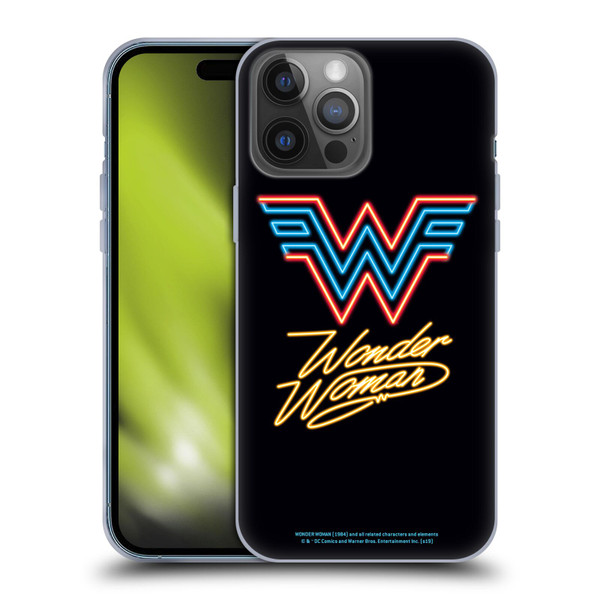 Wonder Woman 1984 Logo Art Neon Soft Gel Case for Apple iPhone 14 Pro Max