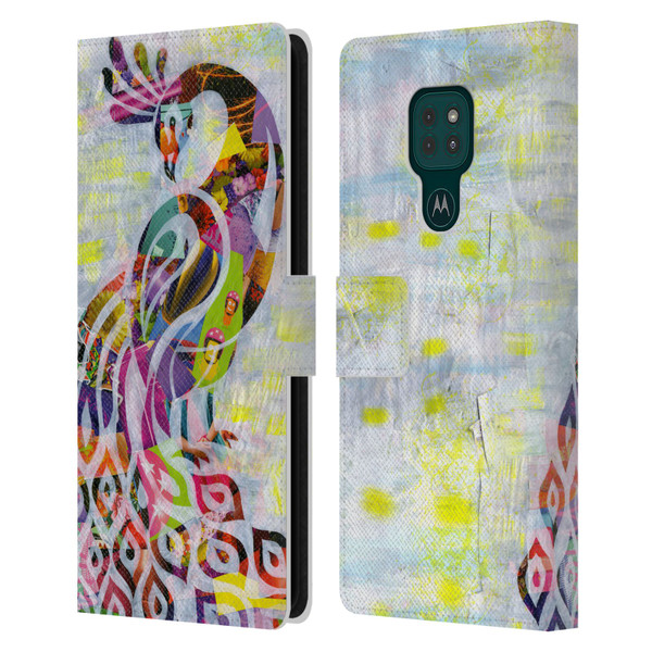 Artpoptart Animals Peacock Leather Book Wallet Case Cover For Motorola Moto G9 Play