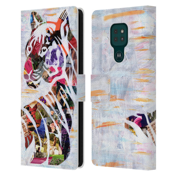 Artpoptart Animals Tiger Leather Book Wallet Case Cover For Motorola Moto G9 Play