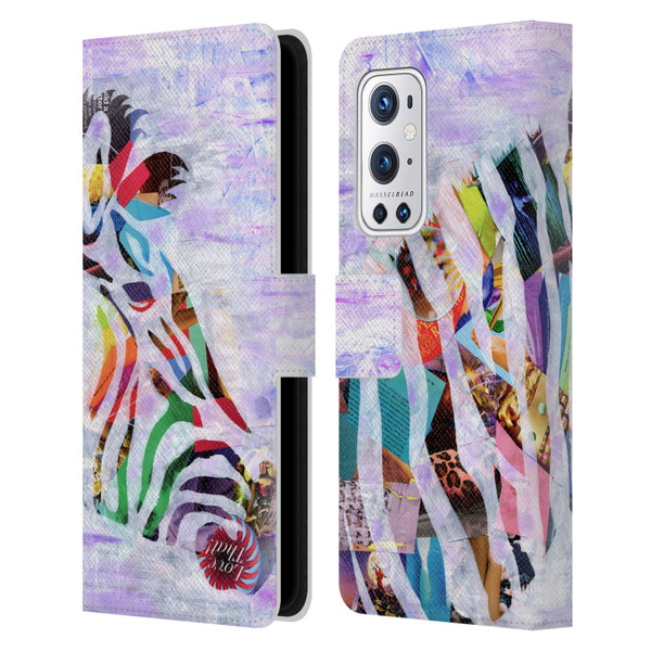 Artpoptart Animals Purple Zebra Leather Book Wallet Case Cover For OnePlus 9 Pro