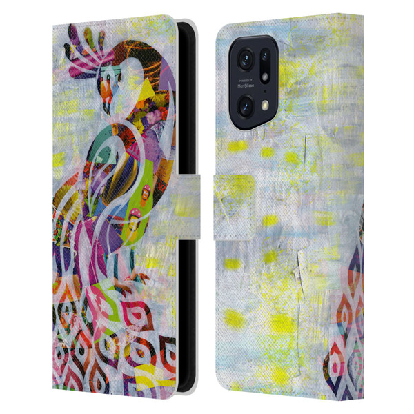 Artpoptart Animals Peacock Leather Book Wallet Case Cover For OPPO Find X5