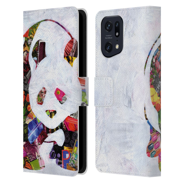 Artpoptart Animals Panda Leather Book Wallet Case Cover For OPPO Find X5