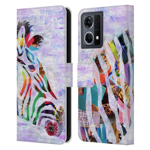 Artpoptart Animals Purple Zebra Leather Book Wallet Case Cover For OPPO Reno8 4G