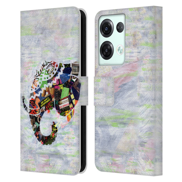 Artpoptart Animals Elephant Leather Book Wallet Case Cover For OPPO Reno8 Pro