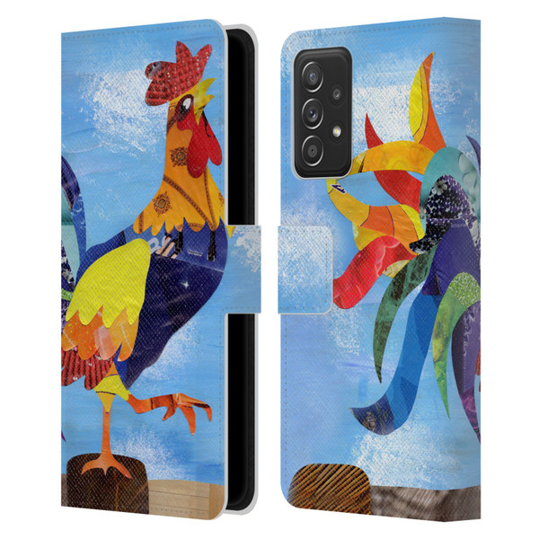 Artpoptart Animals Colorful Rooster Leather Book Wallet Case Cover For Samsung Galaxy A53 5G (2022)