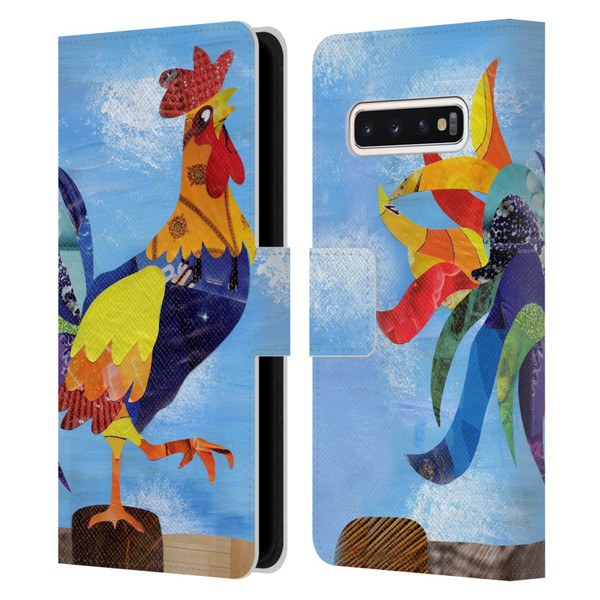 Artpoptart Animals Colorful Rooster Leather Book Wallet Case Cover For Samsung Galaxy S10