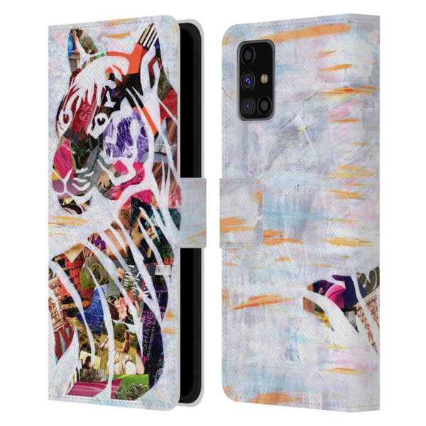 Artpoptart Animals Tiger Leather Book Wallet Case Cover For Samsung Galaxy M31s (2020)