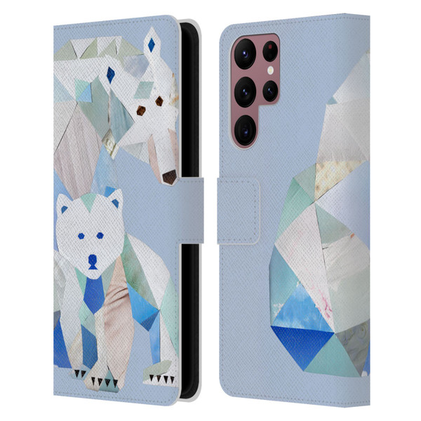 Artpoptart Animals Polar Bears Leather Book Wallet Case Cover For Samsung Galaxy S22 Ultra 5G