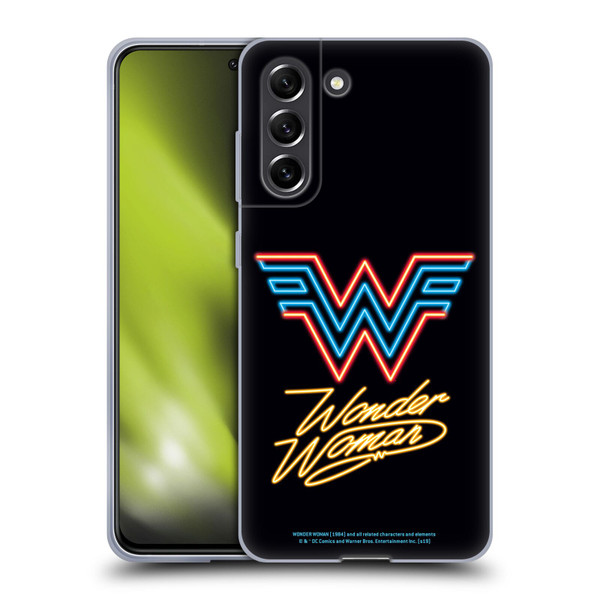 Wonder Woman 1984 Logo Art Neon Soft Gel Case for Samsung Galaxy S21 FE 5G