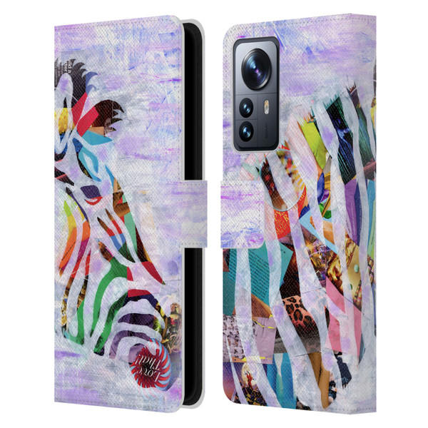 Artpoptart Animals Purple Zebra Leather Book Wallet Case Cover For Xiaomi 12 Pro