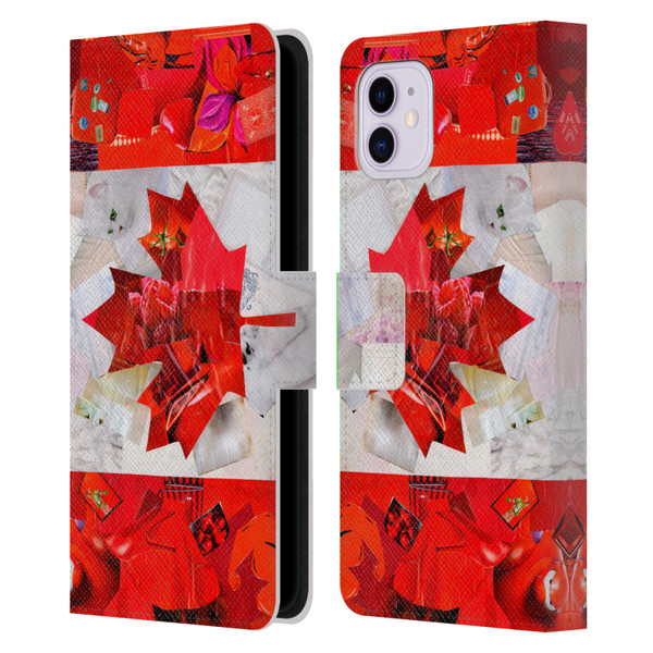Artpoptart Flags Canada Leather Book Wallet Case Cover For Apple iPhone 11