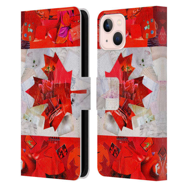 Artpoptart Flags Canada Leather Book Wallet Case Cover For Apple iPhone 13