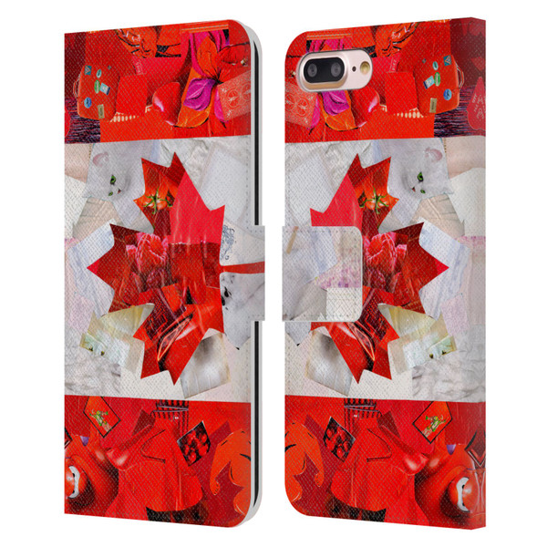 Artpoptart Flags Canada Leather Book Wallet Case Cover For Apple iPhone 7 Plus / iPhone 8 Plus
