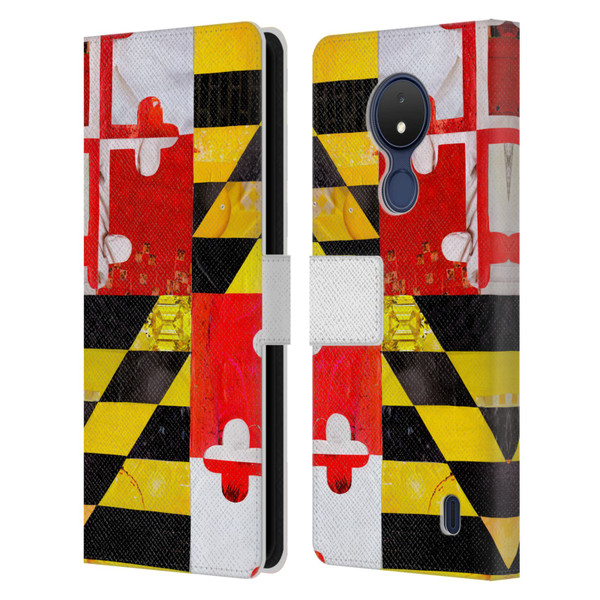 Artpoptart Flags Maryland Leather Book Wallet Case Cover For Nokia C21