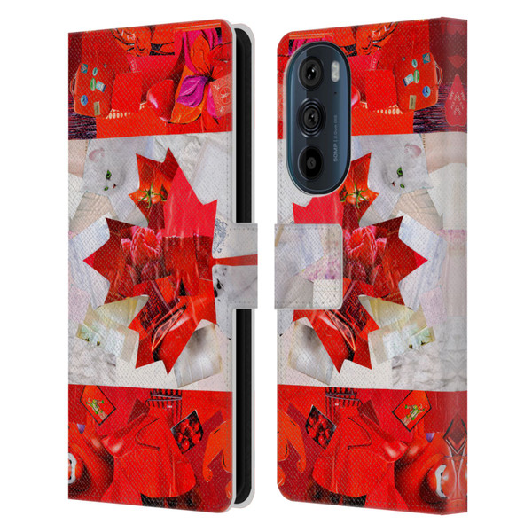 Artpoptart Flags Canada Leather Book Wallet Case Cover For Motorola Edge 30