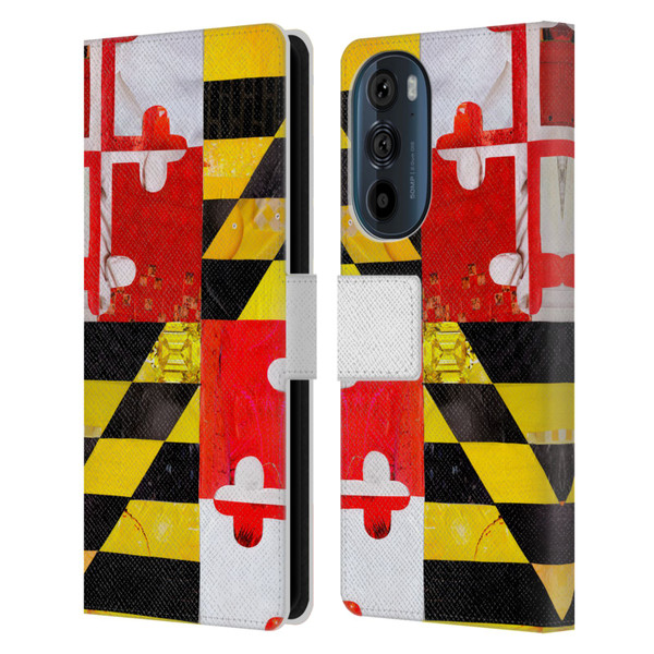 Artpoptart Flags Maryland Leather Book Wallet Case Cover For Motorola Edge 30