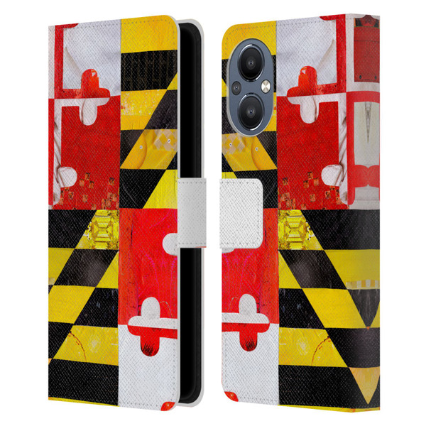 Artpoptart Flags Maryland Leather Book Wallet Case Cover For OnePlus Nord N20 5G