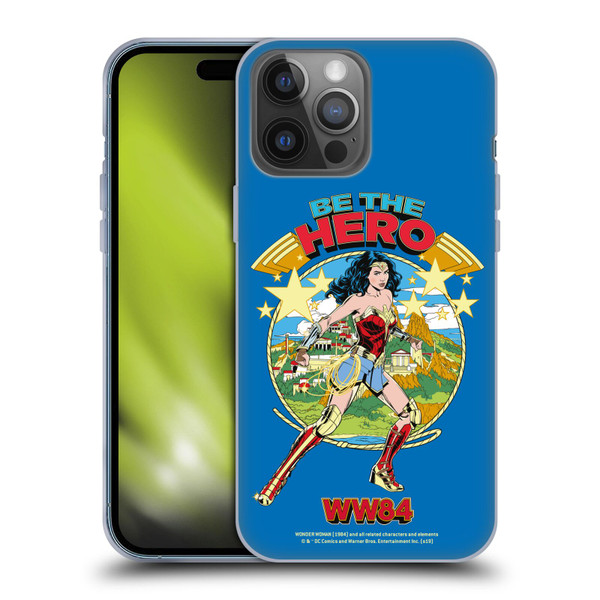 Wonder Woman 1984 Retro Art Be The Hero Soft Gel Case for Apple iPhone 14 Pro Max