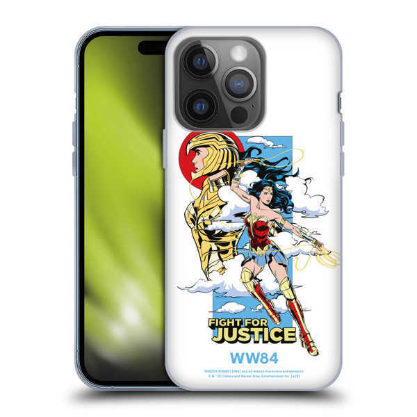 Wonder Woman 1984 Retro Art Fight For Justice Soft Gel Case for Apple iPhone 14 Pro