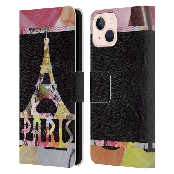 Artpoptart Travel Paris Leather Book Wallet Case Cover For Apple iPhone 13