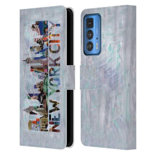 Artpoptart Travel New York Leather Book Wallet Case Cover For Motorola Edge 20 Pro